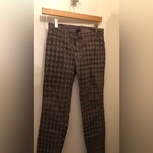 J Brand special edition grey checked skinny ankle. Size 25.